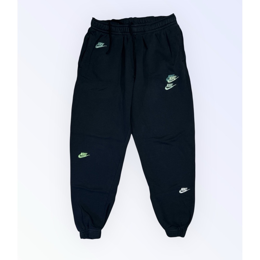 Nike Embroidered Black Jogger Pants MENS LARGE